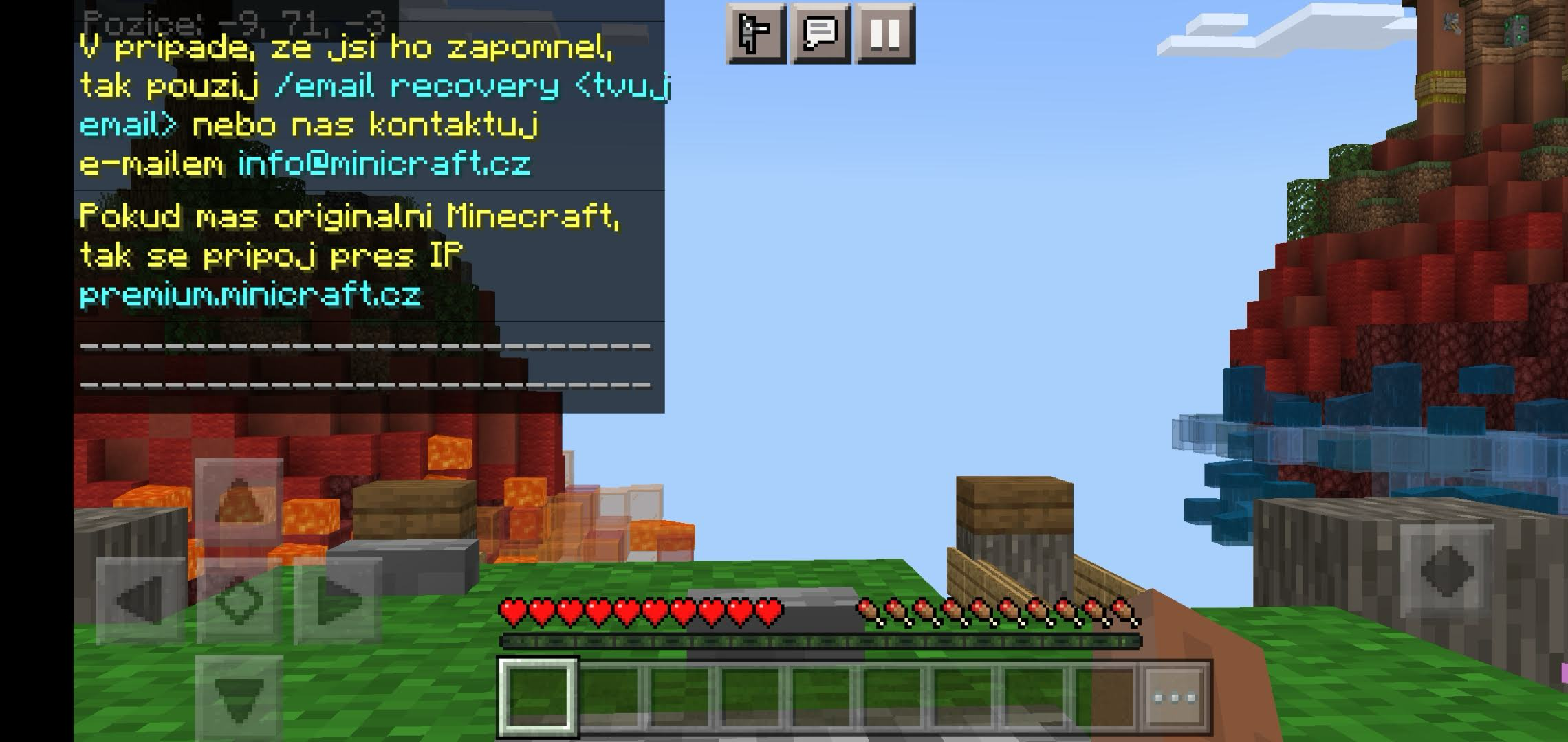 Otevření chatu kliknutím na ikonu v hlavičce obrazovky