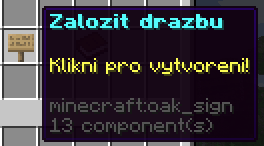 Cedulka Zalozit drazbu s popiskem Klikni pro vytvoreni