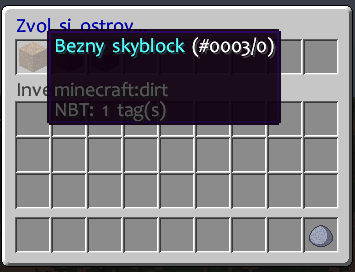 Výběr běžného ostrova v tabulce