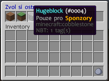 Výběr Hugeblock ostrova v tabulce