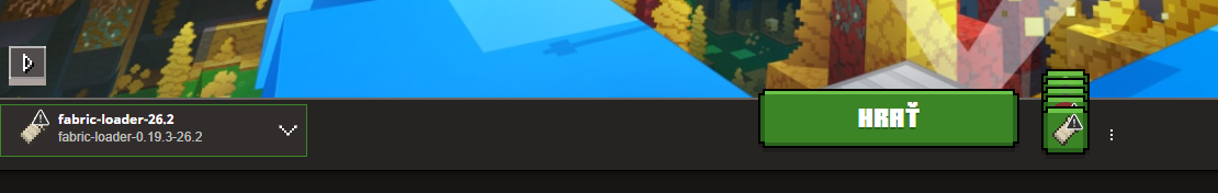 Výběr Fabric verze v Minecraft launcheru